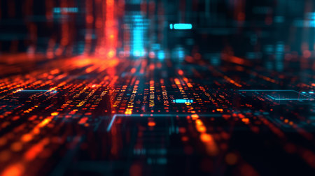 Futuristic technology abstract background. 3D Rendering with DOFの素材