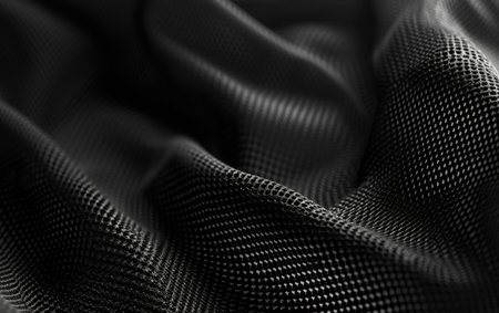 black carbon fiber texture background close up. 3d render illustration.の素材