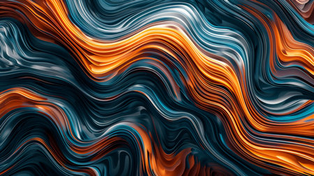 abstract background with smooth lines in orange, blue and black colorsの素材