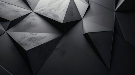 3d rendering of abstract geometric shapes in black and white colors.の素材