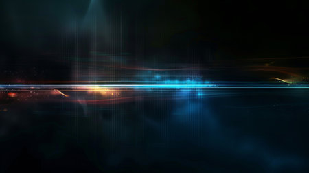 Abstract technology background with glowing lines and particles. 3d illustration.の素材