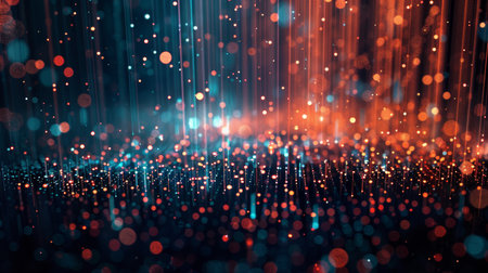 Fiber optics background with lots of light spots (3d render)の素材