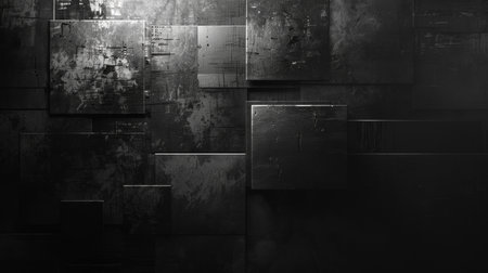 Abstract grunge black metal texture background. 3d rendering, 3d illustration.の素材