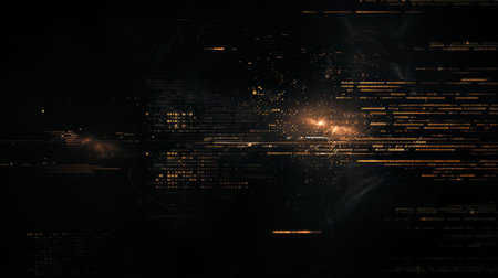Futuristic technology background with glowing lines and dots. 3d renderingの素材