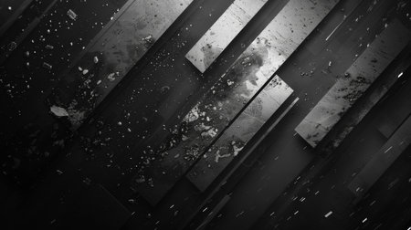 abstract black and white background with grunge texture. 3d illustrationの素材