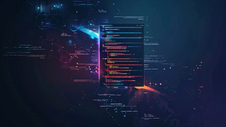 Programming code abstract background. Programming coding concept. Vector illustration.の素材