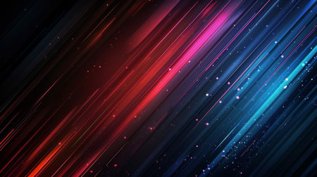 Abstract background with glowing lines and sparkles. Vector Illustration.の素材