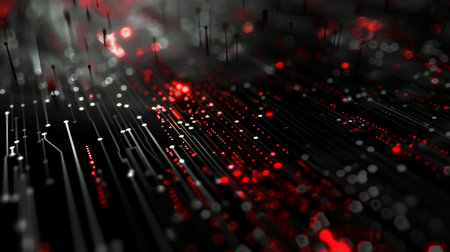 3d illustration of abstract technology background. Network concept. Digital data transfer.の素材