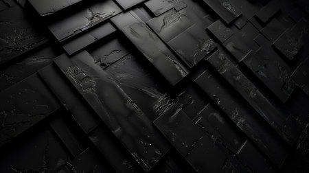 Broken black glass background. 3d rendering, 3d illustration.の素材