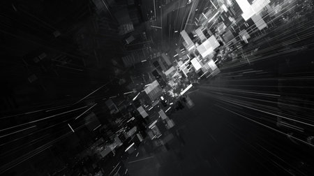 Abstract 3d rendering of geometric shapes. Futuristic background design.の素材