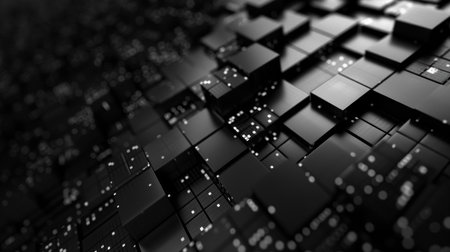 Black and white abstract background with cubes. 3d rendering, 3d illustration.の素材