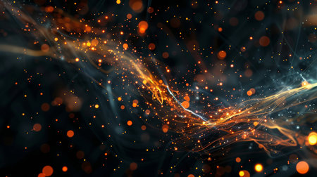 Abstract background with glowing particles. 3d rendering, 3d illustration.の素材