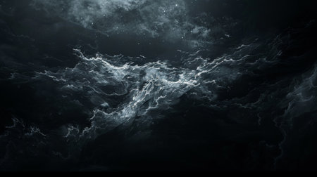 Abstract black and white fractal background. Fantasy fractal texture. Digital art. 3D rendering.の素材