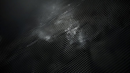 Black carbon fiber texture background. 3d render illustration with selective focusの素材