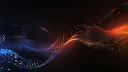 Vector wave particles background. Futuristic technology style. Elegant background for business presentations.の素材