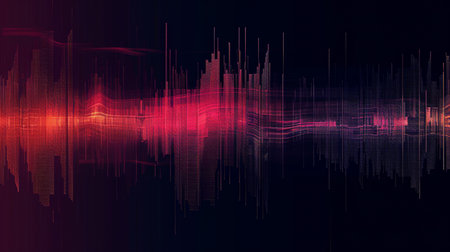 abstract music equalizer technology background with sound wave and lighting effectの素材