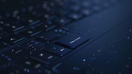 Close up of black laptop keyboard with shallow depth of field. 3d renderingの素材