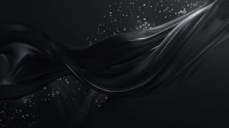 Black wavy liquid background. 3d rendering, 3d illustration.の素材