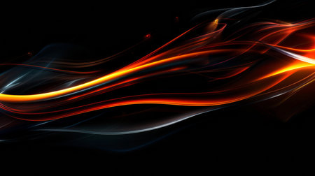 abstract background with a glowing abstract waves and fire lines in itの素材