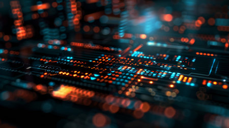Circuit board, technology background. 3d rendering toned imageの素材