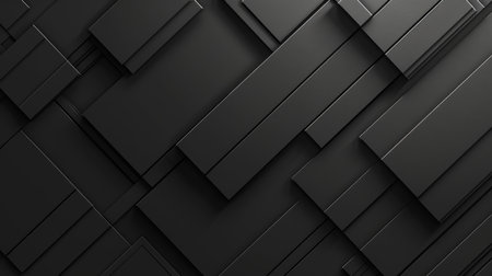 Abstract black geometric background. 3d rendering, 3d illustration.の素材