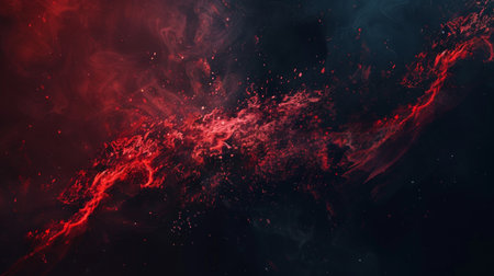 Red and blue smoke on black background. Fantasy fractal texture. Digital art. 3D rendering.の素材