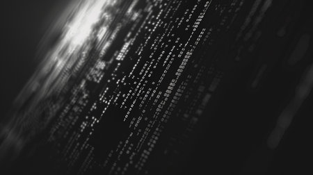 Binary code on a dark background. Big data concept. 3D Renderingの素材