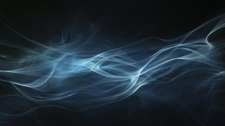 Abstract blue smoke on black background. Fantasy fractal texture. Digital art. 3D rendering.の素材