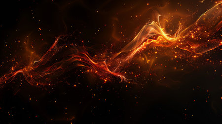 Abstract background with glowing particles and lines. 3d rendering, 3d illustration.の素材