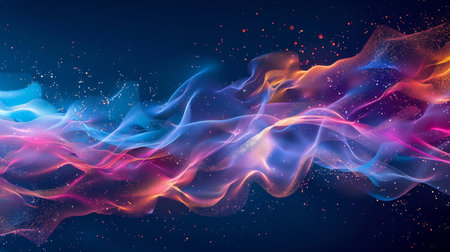 Abstract background with colorful dynamic waves. Vector illustration. Eps 10.の素材