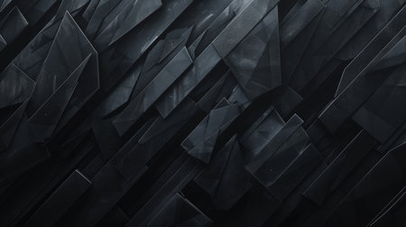 Abstract black origami background. Polygonal origami pattern.の素材