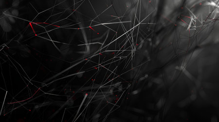 Abstract 3d rendering of chaotic particles. Bokeh effect.の素材