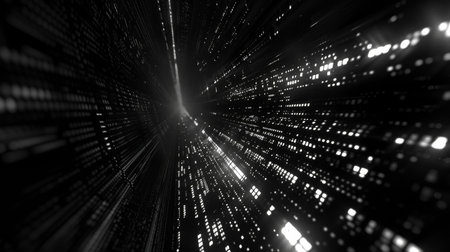 3d rendering of abstract background with depth of field and glowing particlesの素材