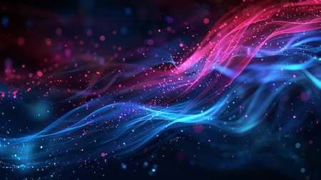 abstract background with glowing particles and lines, 3d render illustrationの素材