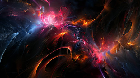 Abstract fractal. Fractal art background for creative design. Decoration for wallpaper, desktop, poster, cover booklet. Print for clothes, t-shirt. Creative illustration for designの素材