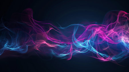 Abstract colorful smoke on dark background, Creative concept for your design.の素材