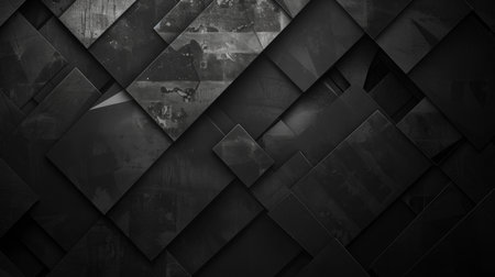 Abstract black grunge background. Geometric shapes. 3d renderingの素材