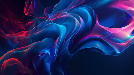 Abstract colorful background, futuristic wavy illustration, computer-generated image.の素材