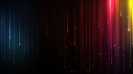 Abstract colorful lines on dark background. Vector illustration for your design.の素材