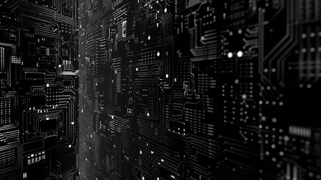 Circuit board background. Technology and science concept. 3D Renderingの素材