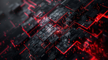 3d rendering of abstract technology background. Network and data concept.の素材