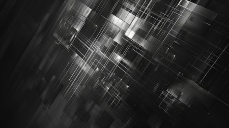 Abstract technology background, 3d render, computer generated illustration, square designの素材