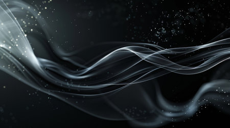 abstract background with dynamic waves and sparkles, 3d illustrationの素材