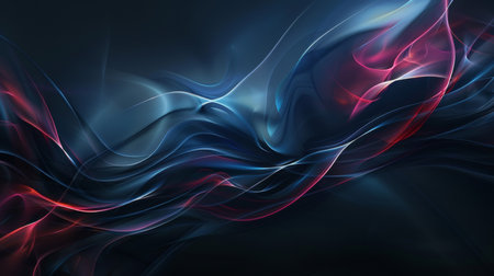 abstract background with red and blue wavy lines and lighting effectの素材