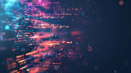 Abstract background with binary code. Big data concept. 3D Renderingの素材