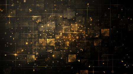 abstract background with golden lights and space for your text or imageの素材