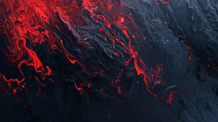 Abstract background of acrylic paint in red and black tones. Liquid marble pattern.の素材