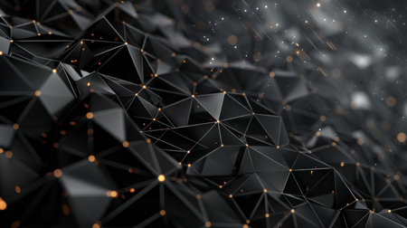Abstract 3d rendering of chaotic polygonal background. Futuristic polygonal shape.の素材