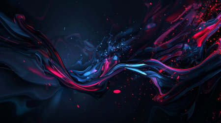 Abstract background with blue and red paint splashes. 3d renderingの素材
