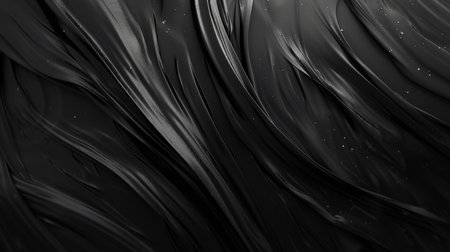 Black abstract wavy liquid background. 3d render illustration design.の素材